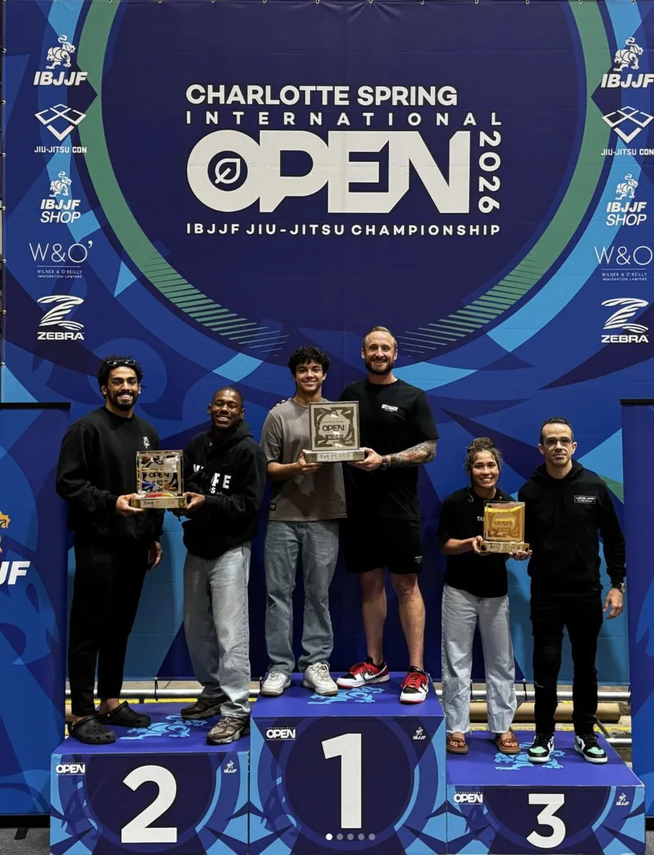 Gracie Barra on the podium at the Charlotte Spring International Open