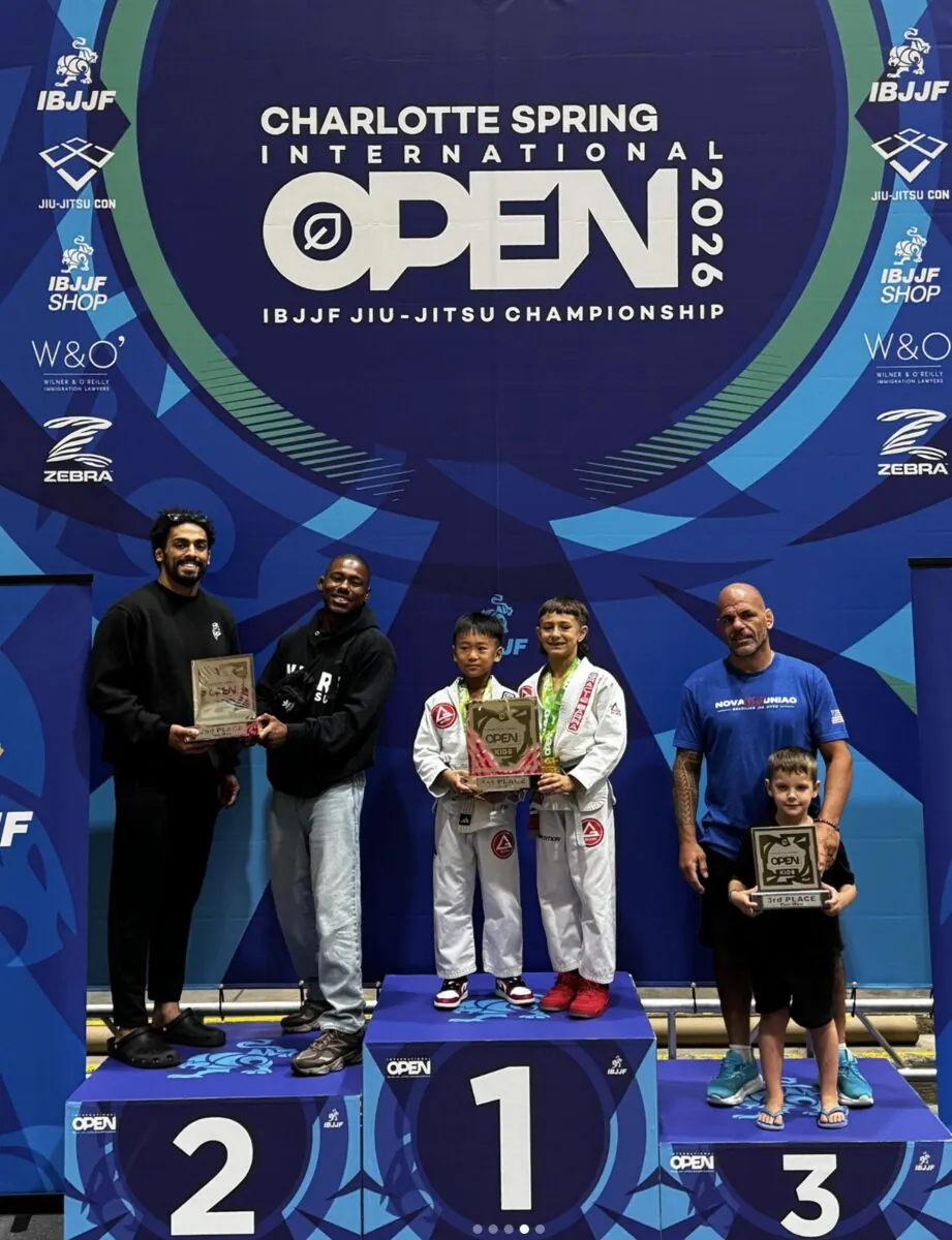 Gracie Barra on the podium at the Charlotte Spring International Open