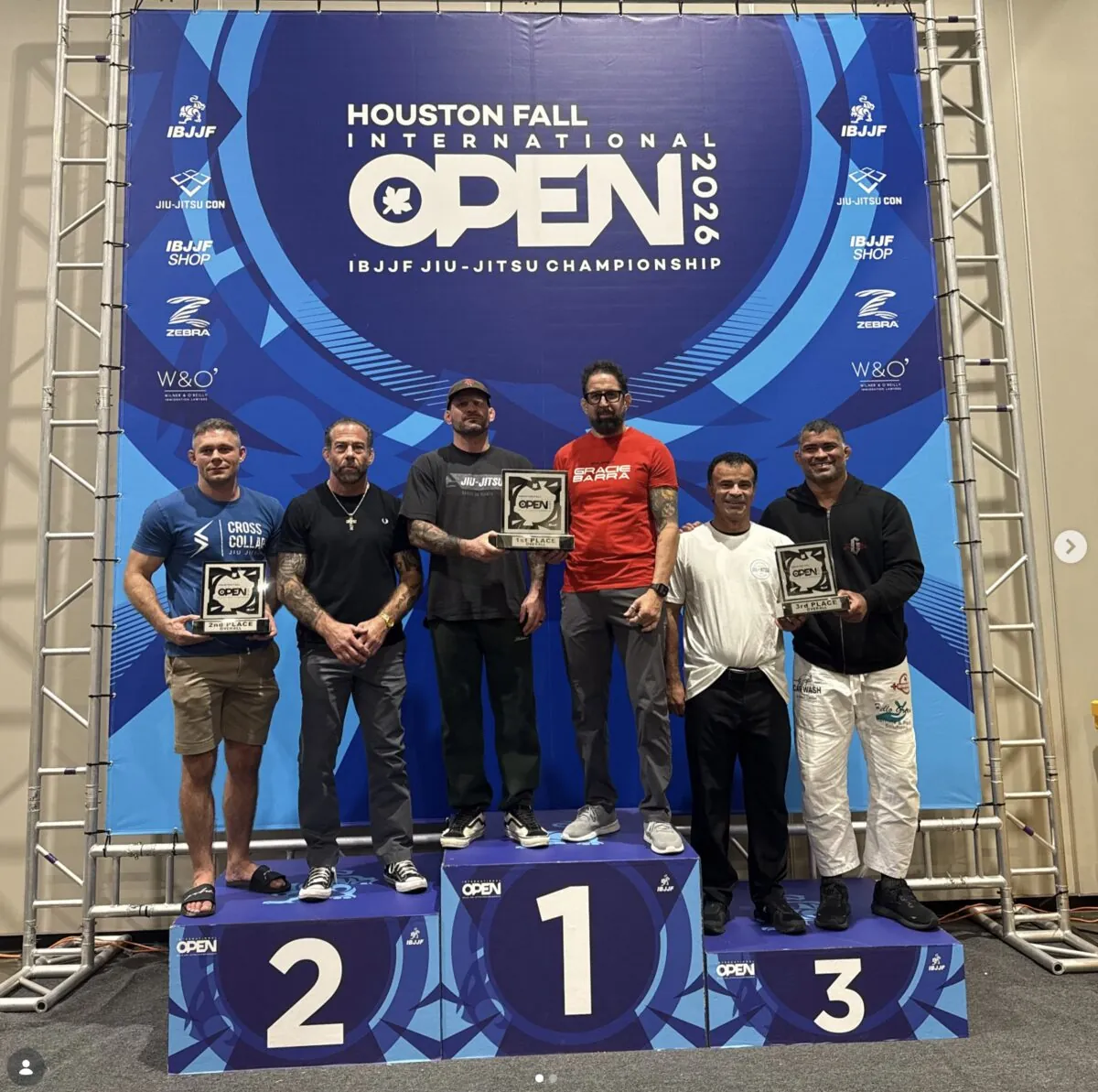 Gracie Barra on the podium at the Houston Fall International Open