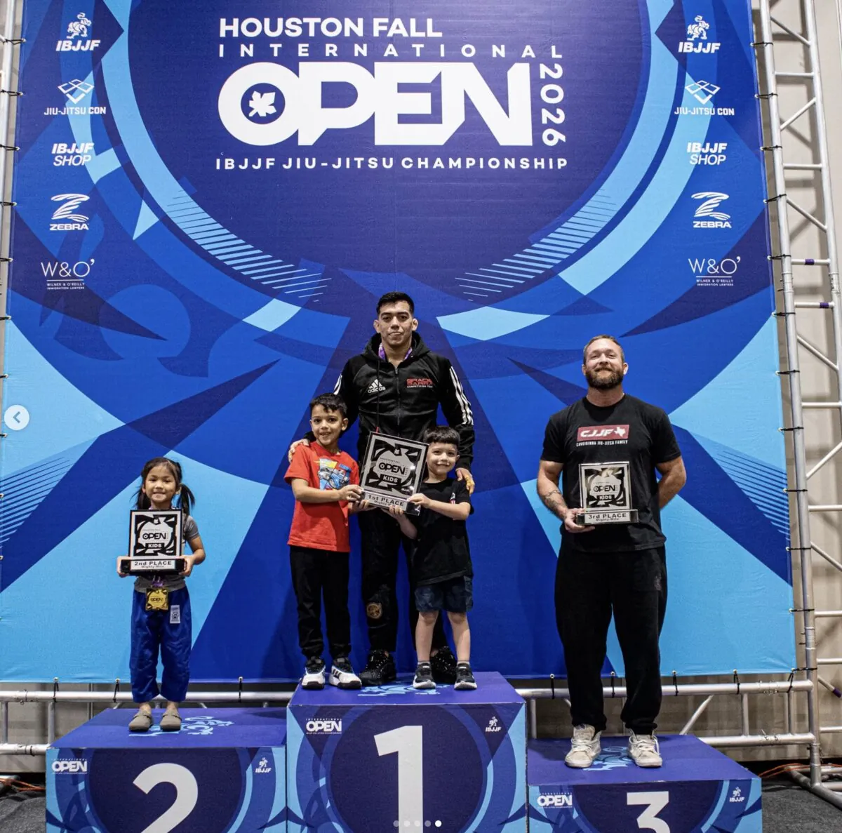 Gracie Barra on the podium at the Houston Fall International Open