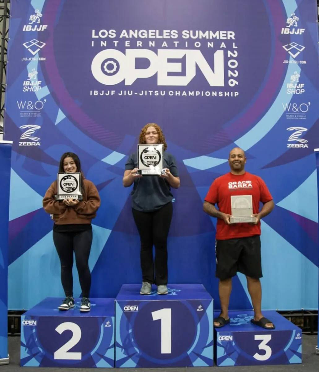 Gracie Barra on the podium at the Los Angeles Summer International Open