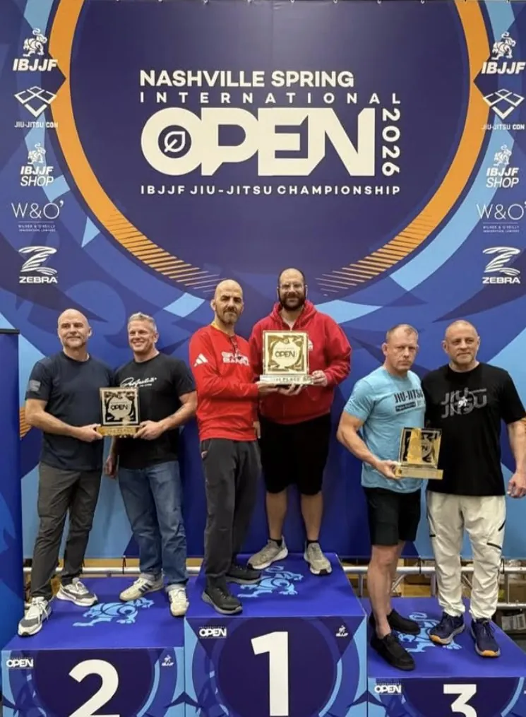 Gracie Barra on the podium at the Nashville Spring International Open 2026