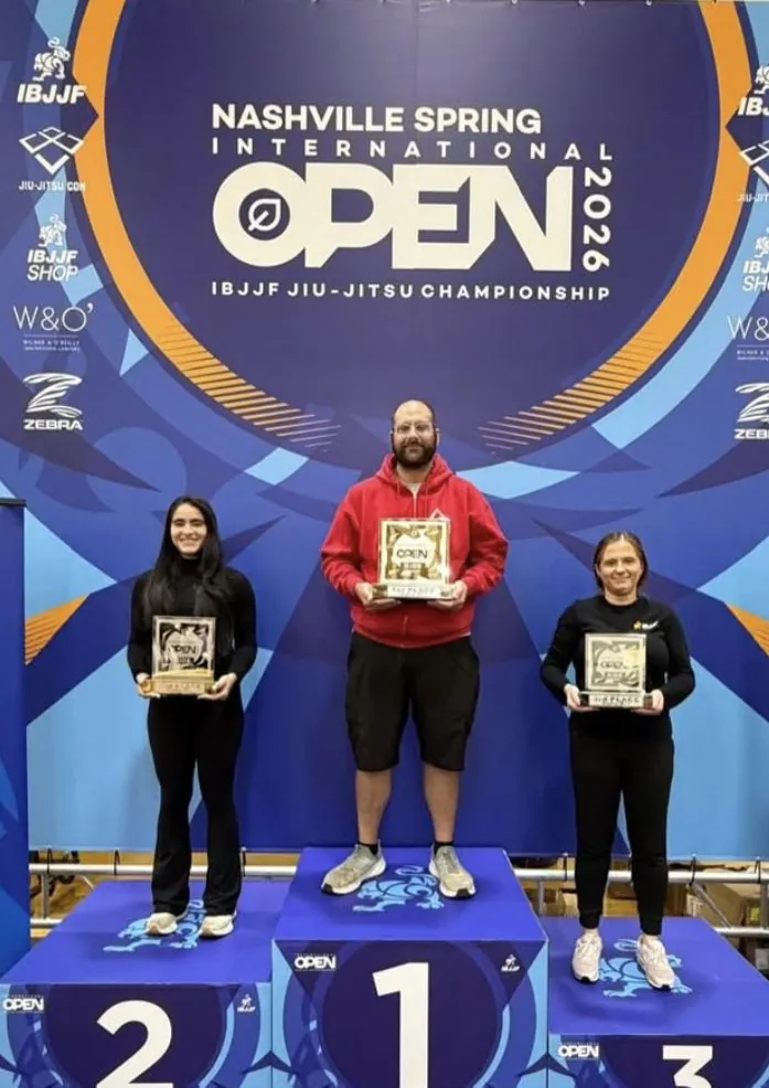 Gracie Barra on the podium at the Nashville Spring International Open 2026