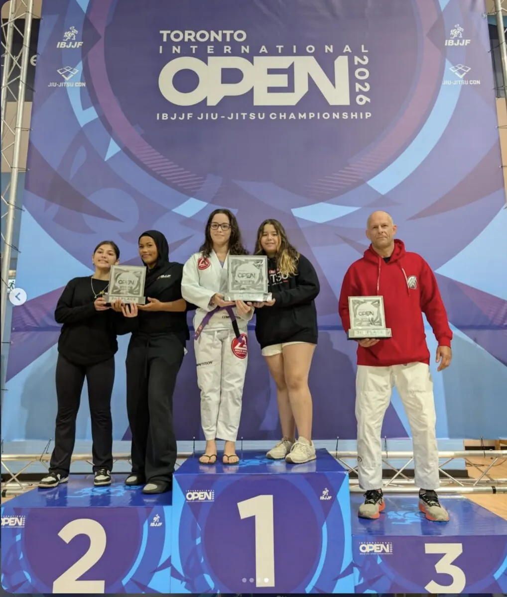 Gracie Barra on the podium at the Toronto International Open