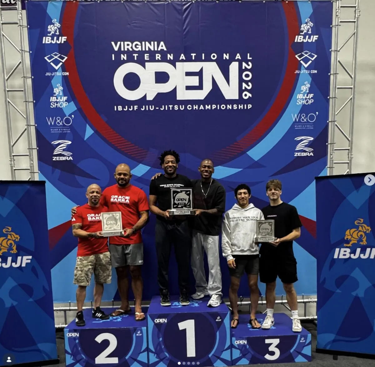 Gracie Barra on the podium at the Virginia International Open
