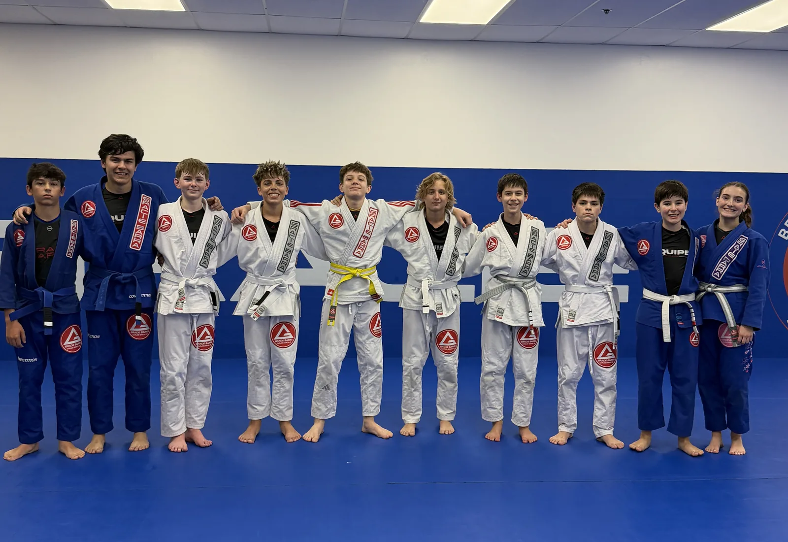 Teen jiu-jitsu team at Gracie Barra Coppell
